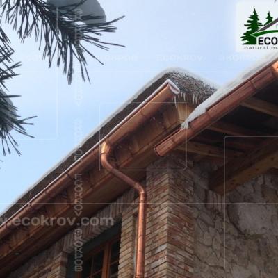 Водосток и колпаки из меди. 2014 год