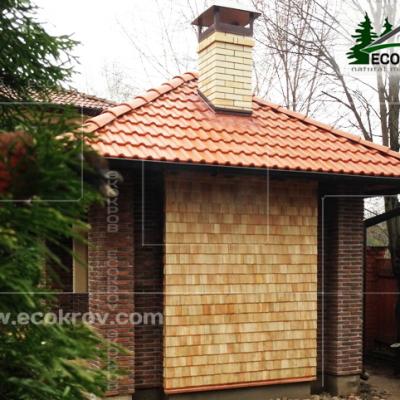 Отделка беседки шинделем. 2013 год