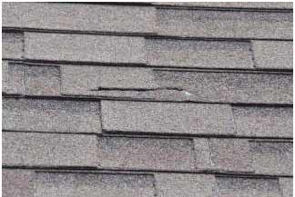 Горизонтальный разрыв сланцевой черепицы.